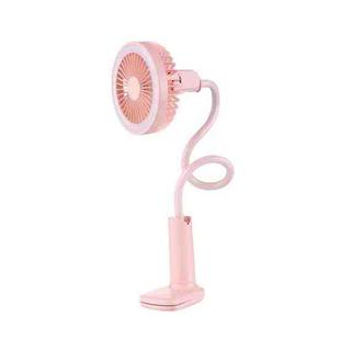 ZW-2811 Shower Desk Lamp Mini Fan Dormitory Bedside Desk Baby Stroller Clip Fan(Pink)