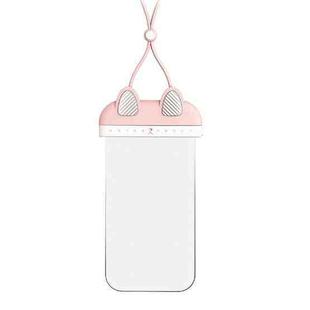 XSFSD-01 Mobile Phone Waterproof Bag Diving Cover Outdoor Transparent Swimming Bathroom Camera TPU Waterproof Mobile Phone Bag(Pink)