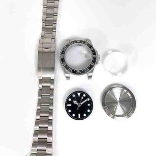 For ETA2836/Pearl 3804 Movement 867 GMT Watch Accessories 40MM Stainless Steel Case(Black)