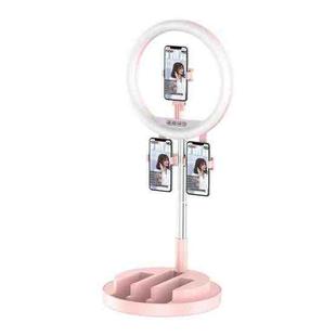 JM03 11 Inch 3 Position Fill Light Beauty Selfie Desktop Bracket Live Broadcast Integrated Floor LED Light( Pink)
