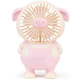 SQ2143 USB Charging Small Pig Fan Button Hand-Held Quiet Fan(Pink)