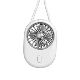 Lanyard Hanging Neck Fan Foldable Desktop Handheld Portable USB Mini Silent Fan(White)