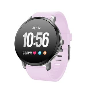 V11 Smartwatch Real-time Heart Rate Blood Pressure Monitor Multi-sport mode Breathing Light Smart Watch for Android IOS Phone(Pink Silicone)