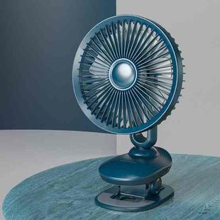 F8 Automatic Shaking Clip Fan Multifunctional USB Mini Office Student Dormitory Night Light Fan(Blue)