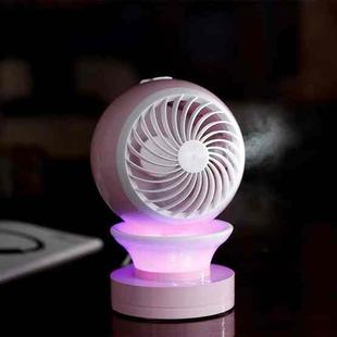 QM-06 USB Portable Mini Fan LED Luminous Spray Humidifying Desktop Office Fan(Pink)