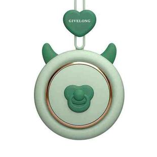 GIVELONG Hanging Neck Mini Rechargeable USB Fan Children Portable Leafless Fan(Calf (Green))