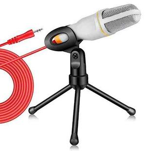 SF-666 Computer Voice Microphone With Adapter Cable Anchor Mobile Phone Video Wired Microphone With Bracketcket, Colour: White