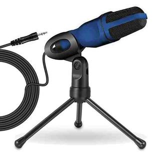 SF-666 Computer Voice Microphone With Adapter Cable Anchor Mobile Phone Video Wired Microphone With Bracketcket, Colour: Blue