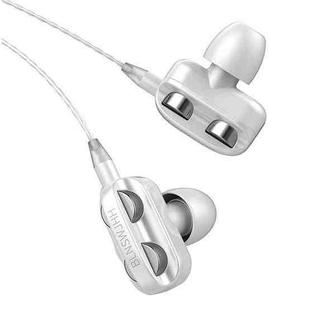 TF-0120 3.5mm In-Ear Headphones Smart Phone Line-Controlled Tuning Headphones(Single Speaker (Pearl White))