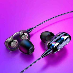 TF-0120 3.5mm In-Ear Headphones Smart Phone Line-Controlled Tuning Headphones(Double Speaker  (Black))