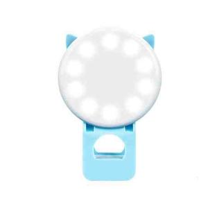 3 PCS Beauty Selfie Round Live Clip External LED Cartoon Mobile Phone Mini Fill Light(Blue)