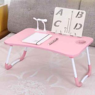 USB Folding Computer Desk With Fan & Lamp, Size: 60x40x28cm(Teenage Pink)