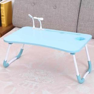 USB Folding Computer Desk With Fan & Lamp, Size: 60x40x28cm(Sky Blue)