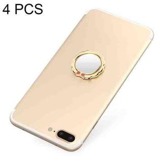 4 PCS Metal Mobile Phone Ring Buckle, Colour: Golden (Butterfly Flower)