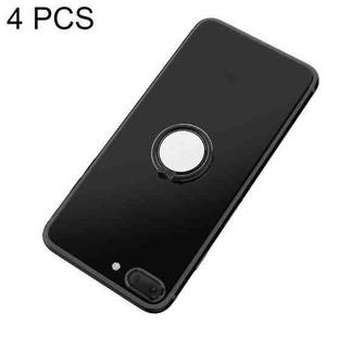 4 PCS Metal Mobile Phone Ring Buckle, Colour: Black (Butterfly Color)