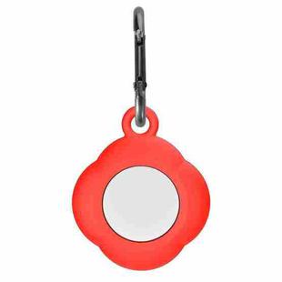 3 PCS Tracker Anti-Lost Silicone Protective Cover with Carabiner for AirtTag(Red)