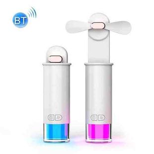 Desktop Portable Handheld Charging Fan Colorful Night Light USB Fan Specification： Selfie With Bluetooth(White)