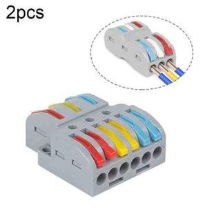 2pcs SPL-63 3 In 6 Out Colorful Quick Line Terminal Multi-Function Dismantling Wire Connection Terminal