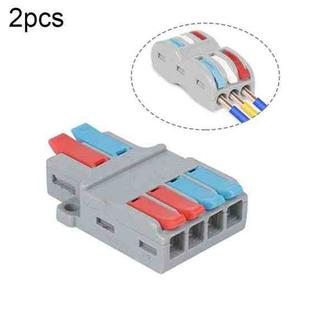 2pcs LT-624 2 In 4 Out Colorful Quick Line Terminal Multi-Function Dismantling Wire Connection Terminal