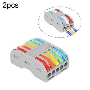 2pcs SPL-5 5 In 5 Out Colorful Quick Line Terminal Multi-Function Dismantling Wire Connection Terminal