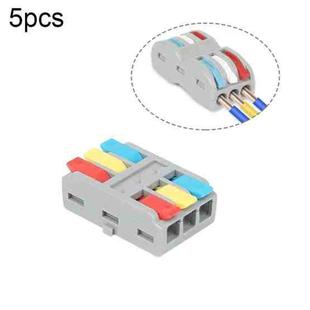 5pcs LT-3 3 In 3 Out Colorful Quick Line Terminal Multi-Function Dismantling Wire Connection Terminal
