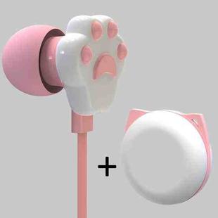 3 PCS M133 Creative Kitten Paw In Ear Wire Earphone, Length: 1m(Pink)
