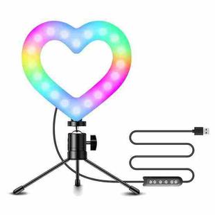 MJ16 Heart-Shaped Mobile Phone Live LED Fill Light, Colour: RGB Colorful