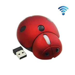 CM0184 3000 DPI 3-keys Mini Ladybug 2.4G Wireless Mouse Personalized Wireless Mouse(Red)