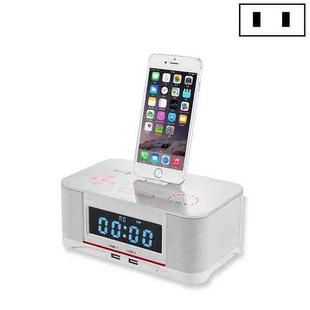 A8 Charging Base Audio NFC Bluetooth Speaker Alarm Clock, Specification: US Plug(White)