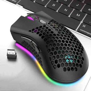K-Snake BM600 1600 DPI 7-keys Hollow Lightweight Wireless Charging RGB Colorful Gaming Mouse(Wireless BM600 Black)