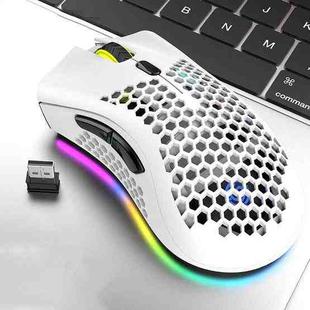 K-Snake BM600 1600 DPI 7-keys Hollow Lightweight Wireless Charging RGB Colorful Gaming Mouse(Wireless BM600 White)