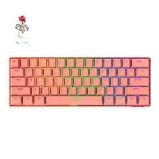 STK61 61-Keys Full-Key Non-Punch Bluetooth Wired Dual Modes Mechanical Keyboard, Cable Length: 1.6m(Pink Red Shaft)