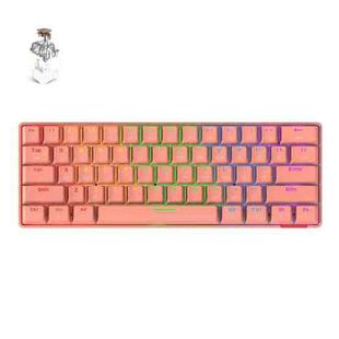 STK61 61-Keys Full-Key Non-Punch Bluetooth Wired Dual Modes Mechanical Keyboard, Cable Length: 1.6m(Pink Tea Shaft)