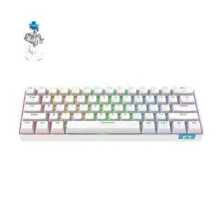 STK61 61-Keys Full-Key Non-Punch Bluetooth Wired Dual Modes Mechanical Keyboard, Cable Length: 1.6m(White Green Shaft)