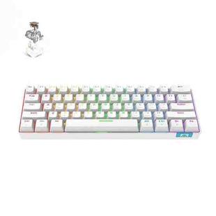 STK61 61-Keys Full-Key Non-Punch Bluetooth Wired Dual Modes Mechanical Keyboard, Cable Length: 1.6m(White Tea Shaft)
