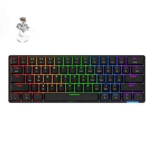 STK61 61-Keys Full-Key Non-Punch Bluetooth Wired Dual Modes Mechanical Keyboard, Cable Length: 1.6m(Black Tea Shaft)