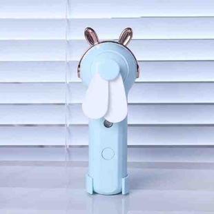 Handheld Hydrating Device Chargeable Fan Mini USB Charging Spray Humidification Small Fan(M9 Blue Rabbit)