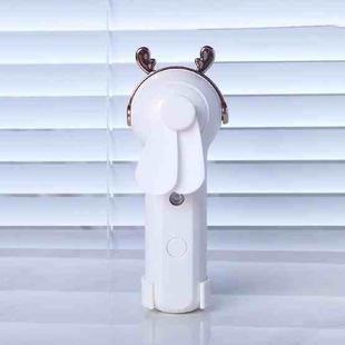 Handheld Hydrating Device Chargeable Fan Mini USB Charging Spray Humidification Small Fan(M11 White Deer)
