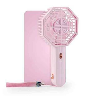 UP030 Mini Handheld Fan Retro Portable Silent Small Fan(Pink)