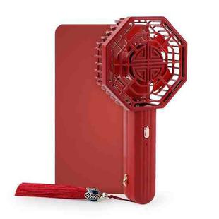 UP030 Mini Handheld Fan Retro Portable Silent Small Fan(Red)