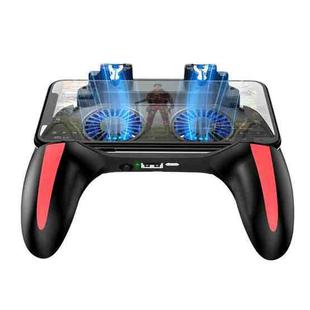 H10 3 in 1 Plug-in Type Dual Fan Cooling Gamepad Game Auxiliary Button Grip with Stand