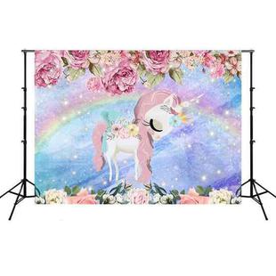 2.1m x 1.5m Unicorn Photography Background Cloth Birthday Theme Party Photo Background Cloth(W071)