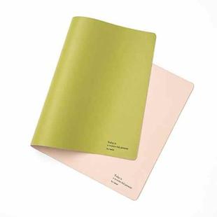Double-Sided Leather Table Mat Waterproof Enlarged Mouse Keyboard Pad, Pattern: 8203 Leather Pink+Mustard Green