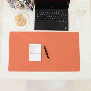 Double-Sided Leather Table Mat Waterproof Enlarged Mouse Keyboard Pad, Pattern: 8142 Deep Orange