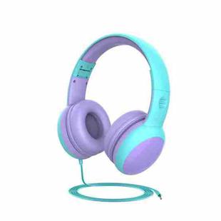 Gorsun GS-E61V Children Headphones Wired Student Cat Ear Detachable Folding Learning Headphones(Purple)