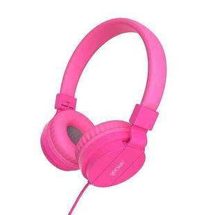 Gorsun GS-778 Mobile Phone Music Headset Wired Laptop Children Headphones(Rose Red)