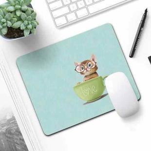 6 PCS Non-Slip Mouse Pad Thick Rubber Mouse Pad, Size: 21 X 26cm(Tea Cup Kitten)