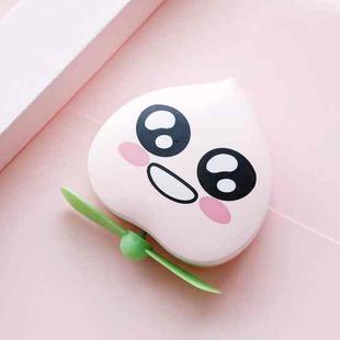 2 PCS 2216 Hand Holding Pink Peach Heart Makeup Mirror Fan Mini Cute USB Charging Fan(Big Eyes)