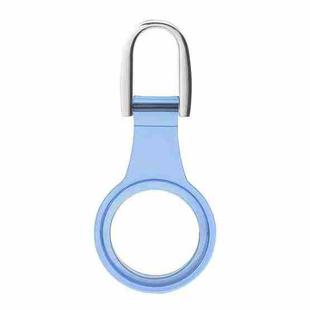 3 PCS Tracker TPU Soft Rubber Protective Cover With U-Shaped Keychain For AirTag(Transparent  Blue)