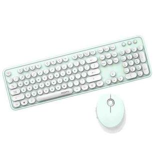 Mofii Sweet Wireless Keyboard And Mouse Set Girls Punk Keyboard Office Set, Colour:  White Green Ordinary Version